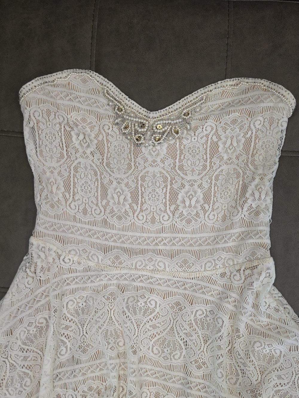 HAND BEADED LACE, VINTAGE BALLERINA, COCKTAIL DRESS", BY "FREE PEOPLE" - Picture 15 of 17